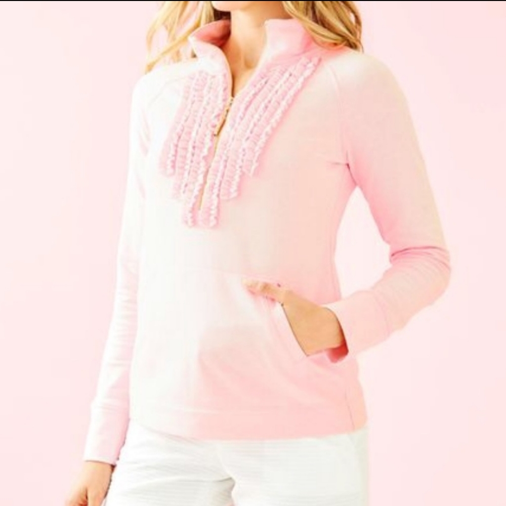 Lilly Pulitzer Pink Joyce 1/4 Zip Popover